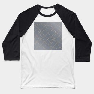 Gold Geometric Strokes Gray Gradient Modern Design Baseball T-Shirt